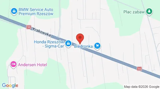 Kontorlokaler til leje i Rzeszów - kort over placeringen