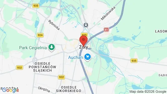 Espacios de oficina En alquiler i Żory - kort over placeringen