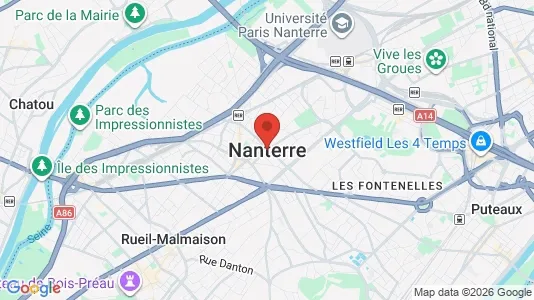 Butikslejemål til leje i Nanterre - kort over placeringen