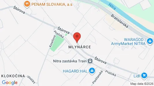 Propiedades comerciales En alquiler i Nitra - kort over placeringen