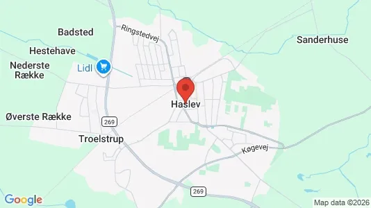 Office spaces for rent i Haslev - kort over placeringen