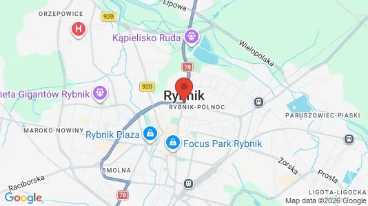 Tiendas En alquiler i Rybnik - kort over placeringen