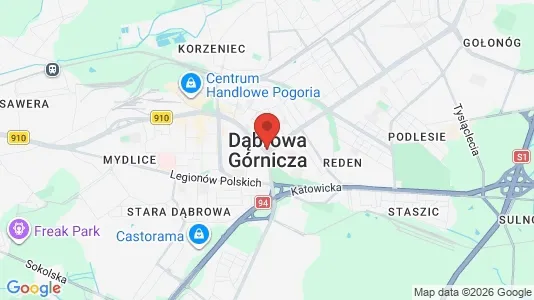 Tiendas En alquiler i Dąbrowa górnicza - kort over placeringen