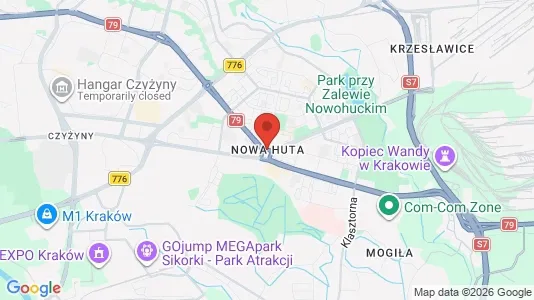 Butikslejemål til leje i Kraków Nowa Huta - kort over placeringen