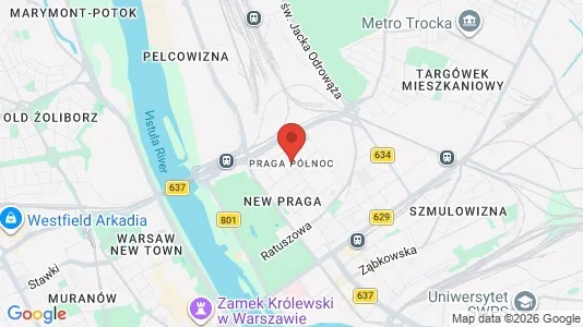 Tiendas En alquiler i Varsovia Praga-Północ - kort over placeringen