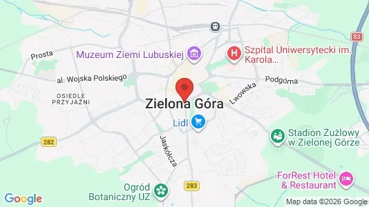 Kaupat Vuokrattavana i Zielona Góra - kort over placeringen