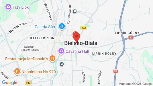 Espacios de oficina En alquiler i Bielsko-Biała - kort over placeringen