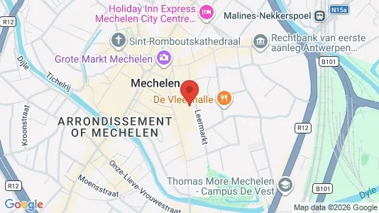 Lokaler til leje i Mechelen - kort over placeringen