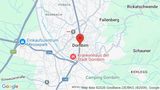 Kontorlokaler til leje i Dornbirn - kort over placeringen
