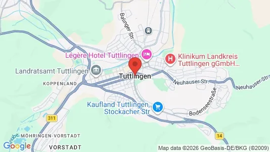 Företagslokaler för uthyrning i Tuttlingen - kort over placeringen