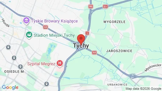 Gewerbeflächen zur Miete i Tychy - kort over placeringen