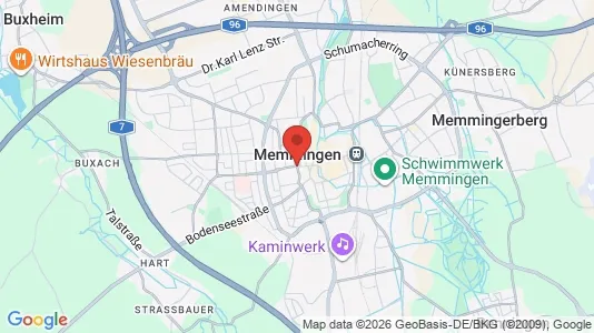 Office spaces for rent i Memmingen - kort over placeringen