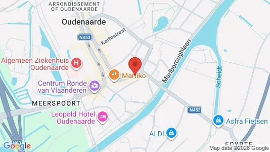 Företagslokaler för uthyrning i Oudenaarde - kort over placeringen