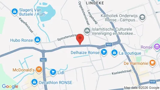 Commercial properties for sale i Ronse - kort over placeringen