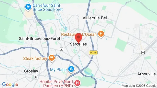 Butikslejemål til leje i Sarcelles - kort over placeringen