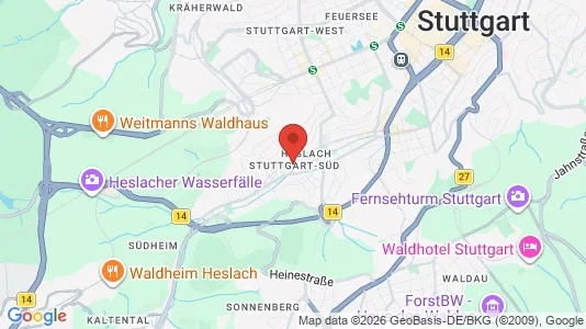 Kontorslokaler för uthyrning i Stuttgart-Süd - kort over placeringen