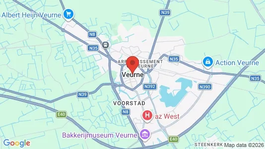 Shops for sale i Veurne - kort over placeringen