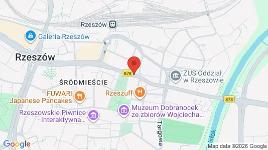Kantorruimte te huur i Rzeszów - kort over placeringen