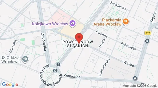 Kontorlokaler til leje i Wrocław - kort over placeringen