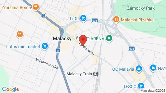 Commercial properties for rent i Malacky - kort over placeringen