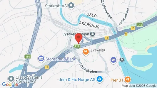 Kontorlokaler til leje i Bærum - kort over placeringen