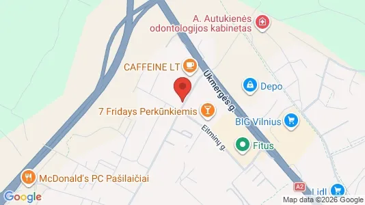 Kontorlokaler til leje i Vilnius Pašilaičiai - kort over placeringen