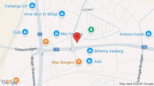 Företagslokaler för uthyrning i Varberg - kort over placeringen