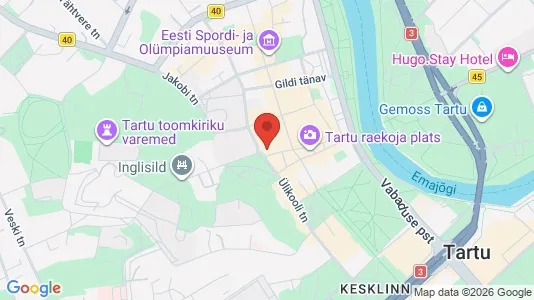 Liikekiinteistöt Vuokrattavana i Tartu - kort over placeringen
