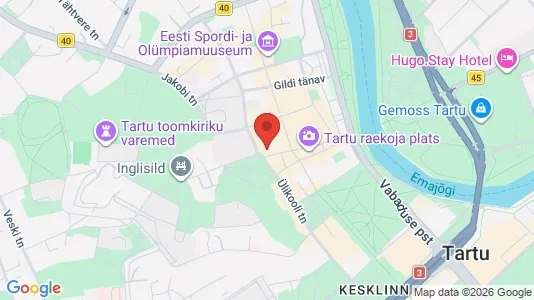 Lokaler til salgs i Tartu - kort over placeringen