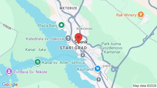 Företagslokaler till salu i Šibenik - kort over placeringen