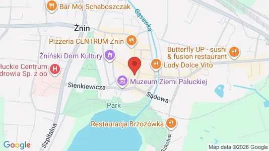 Kontorlokaler til leje i Żniński - kort over placeringen