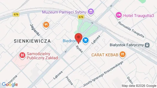 Kontorlokaler til leje i Białystok - kort over placeringen