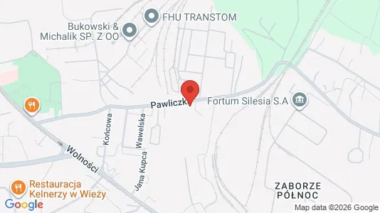 Office spaces for rent i Zabrze - kort over placeringen