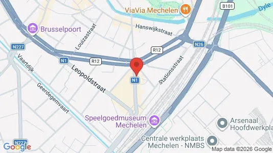 Kontorlokaler til leje i Mechelen - kort over placeringen