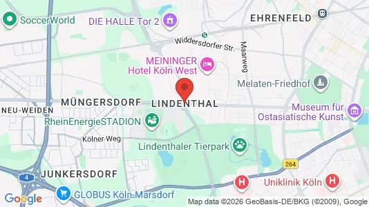 Warehouses for rent i Cologne Lindenthal - kort over placeringen