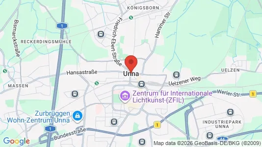 Warehouses for rent i Unna - kort over placeringen