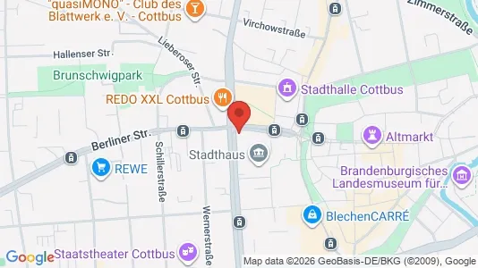 Lokaler til leie i Cottbus - kort over placeringen
