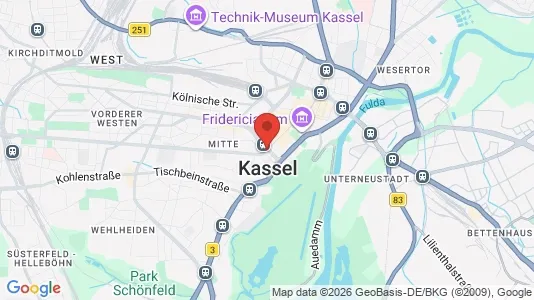 Warehouses for rent i Kassel - kort over placeringen
