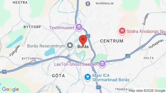 Industrial properties for rent i Borås - kort over placeringen