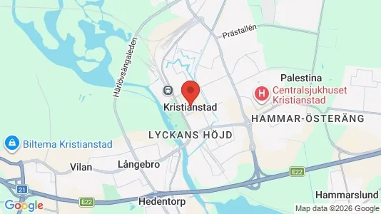 Restaurants for rent i Kristianstad - kort over placeringen