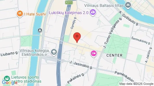 Lokaler til leje i Vilnius Senamiestis - kort over placeringen