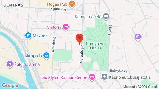 Kantorruimte te huur i Kaunas - kort over placeringen
