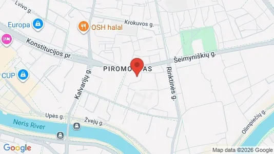 Commercial properties for rent i Vilnius Šnipiškės - kort over placeringen