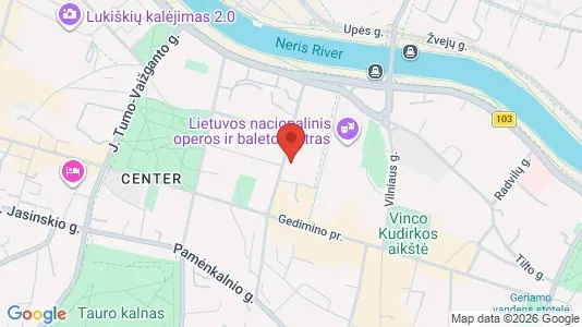 Kontorlokaler til leje i Vilnius Senamiestis - kort over placeringen