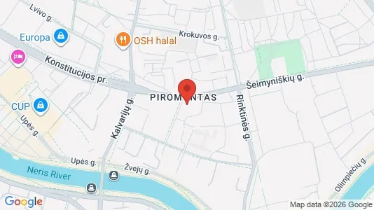 Kontorlokaler til leje i Vilnius Šnipiškės - kort over placeringen
