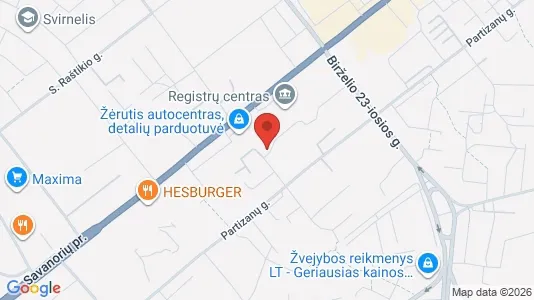Kantorruimte te huur i Kaunas - kort over placeringen
