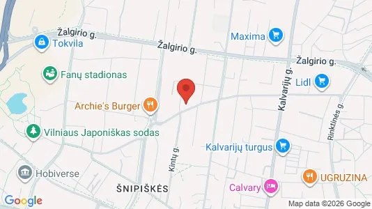 Commercial properties for rent i Vilnius Šnipiškės - kort over placeringen