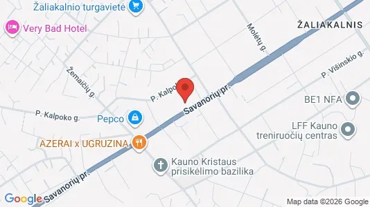 Kantorruimte te huur i Kaunas - kort over placeringen