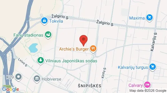 Commercial properties for rent i Vilnius Šnipiškės - kort over placeringen