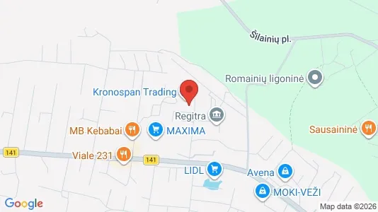 Værkstedslokaler til leje i Kaunas - kort over placeringen